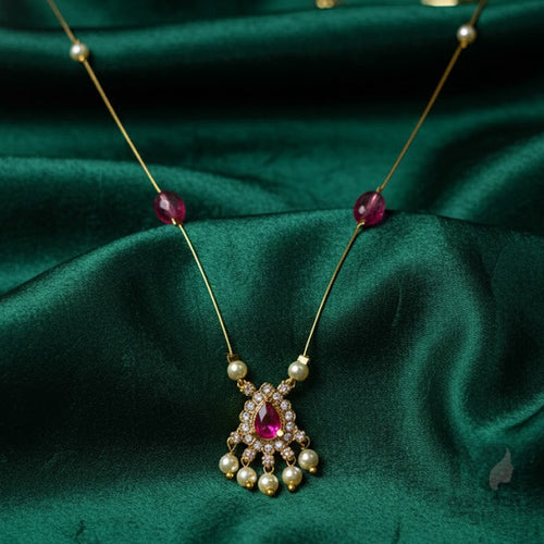 Royal Ruby Pearl Invisible Chain