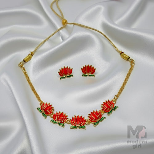 Lotus Bloom Necklace Set