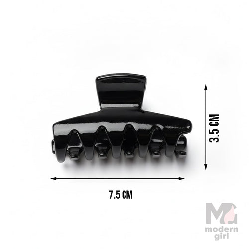 Classic Glossy Black Hair Claw Clip – Strong Grip & Everyday Styling