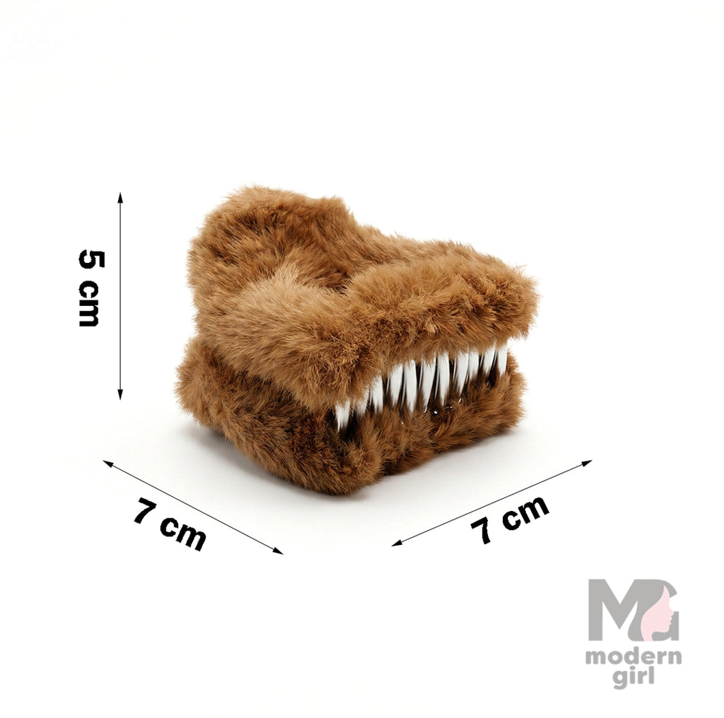 Fluffy Fur Hair Claw Clip