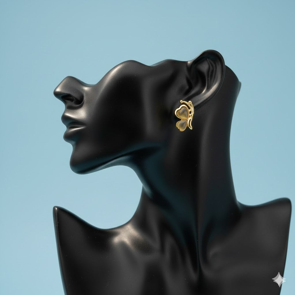 Pearl Glow Butterfly Studs