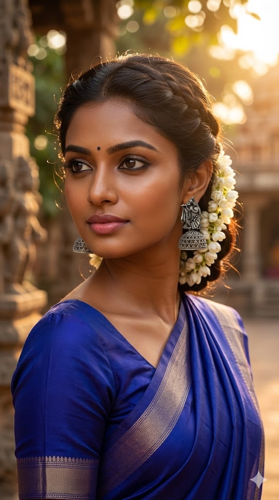 Krishna & Radha Flute Jhumka Earrings – Antique Oxidised Silver